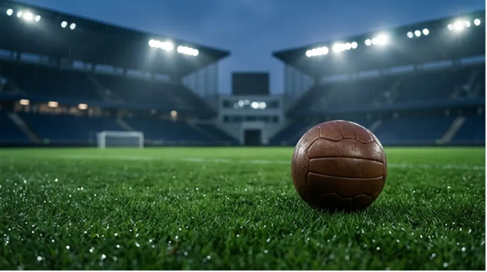 Fotball på stadion under flomlys