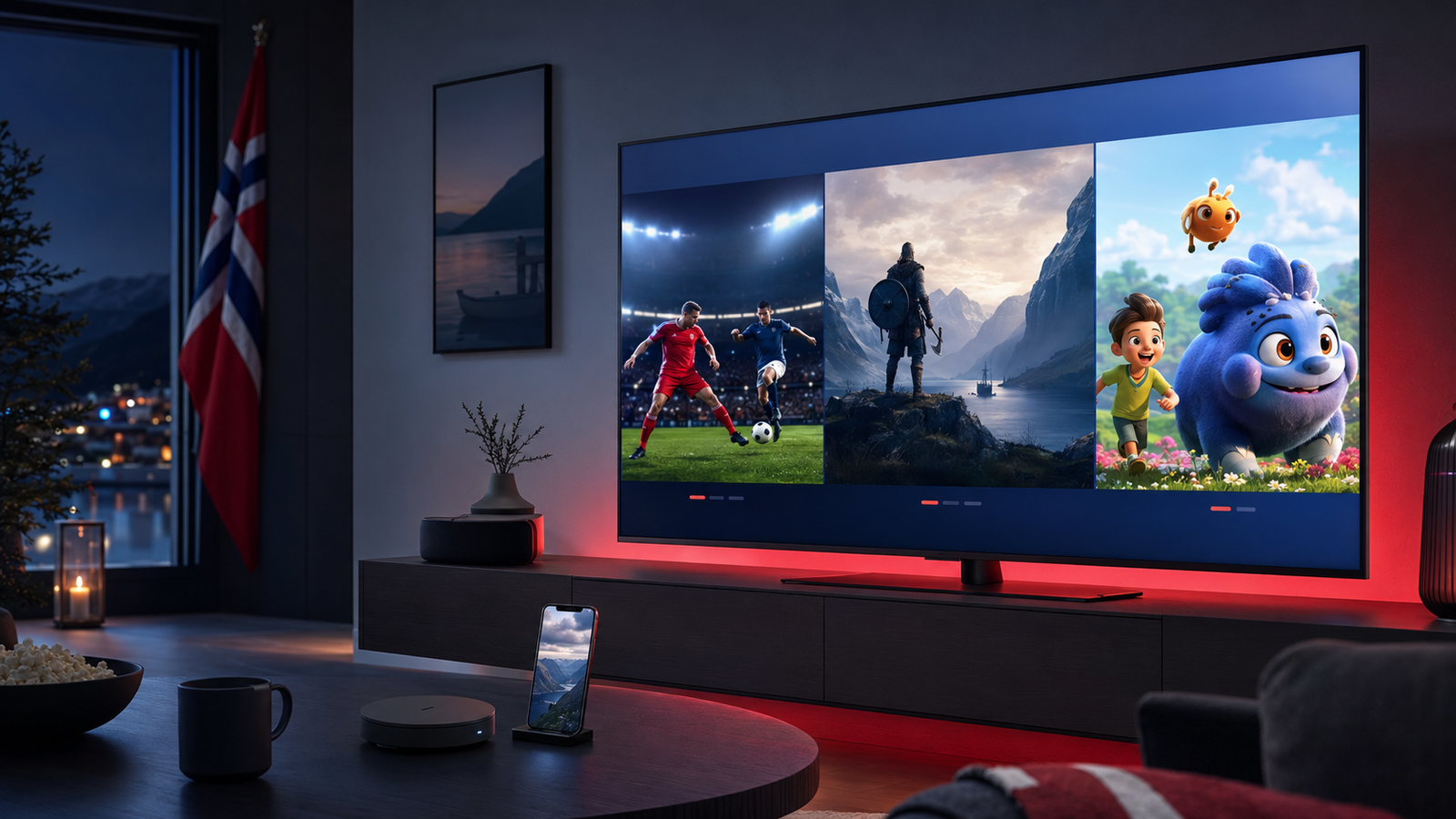 IPTV Norge abonnement for sport, film og TV på flere enheter